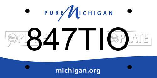 847TIO Michigan License Plate