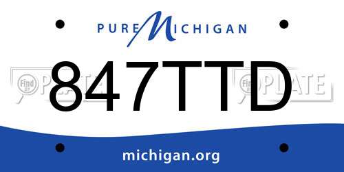 847TTD Michigan License Plate