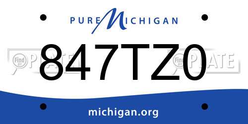 847TZ0 Michigan License Plate