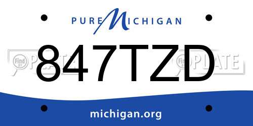 847TZD Michigan License Plate