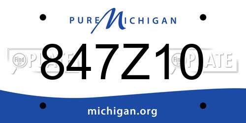 847Z10 Michigan License Plate