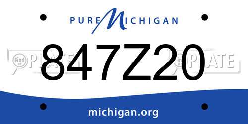 847Z20 Michigan License Plate