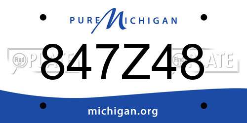 847Z48 Michigan License Plate