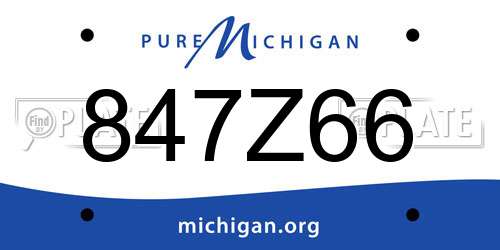 847Z66 Michigan License Plate