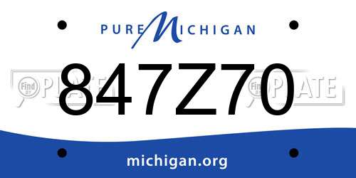 847Z70 Michigan License Plate