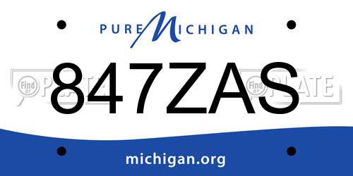 847ZAS Michigan License Plate