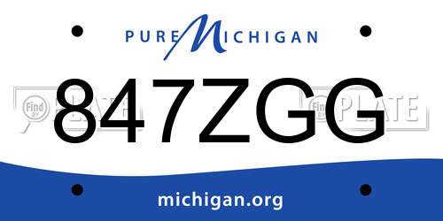 847ZGG Michigan License Plate