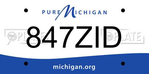 847ZID Michigan License Plate