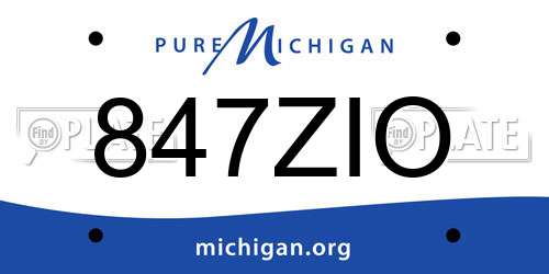 847ZIO Michigan License Plate