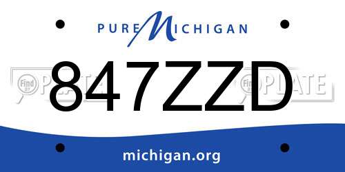 847ZZD Michigan License Plate