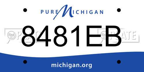 8481EB Michigan License Plate