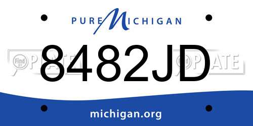 8482JD Michigan License Plate