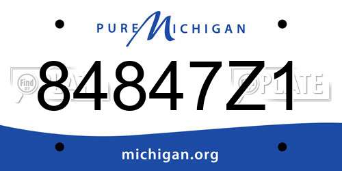 84847Z1 Michigan License Plate