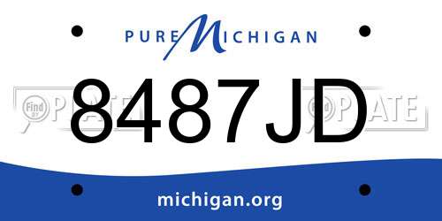 8487JD Michigan License Plate