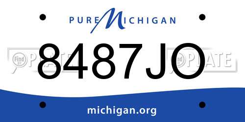 8487JO Michigan License Plate