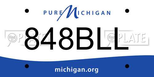 848BLL Michigan License Plate