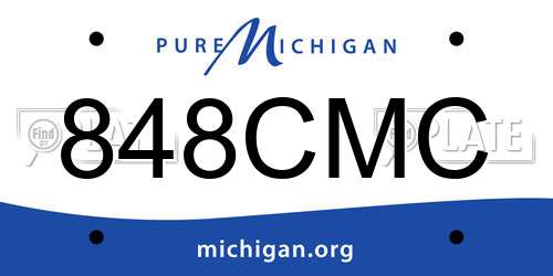 848CMC Michigan License Plate