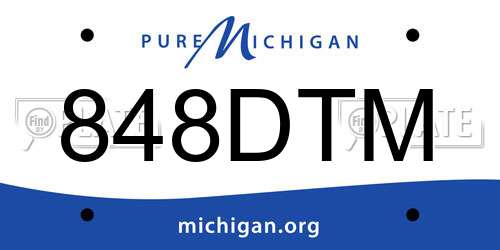 848DTM Michigan License Plate