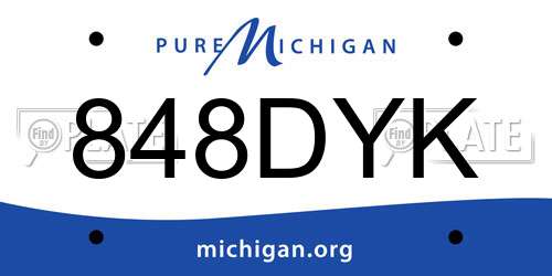 848DYK Michigan License Plate