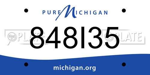 848I35 Michigan License Plate