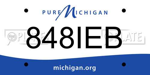 848IEB Michigan License Plate
