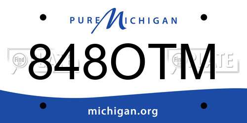848OTM Michigan License Plate