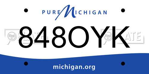 848OYK Michigan License Plate