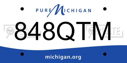 848QTM Michigan License Plate