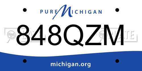 848QZM Michigan License Plate