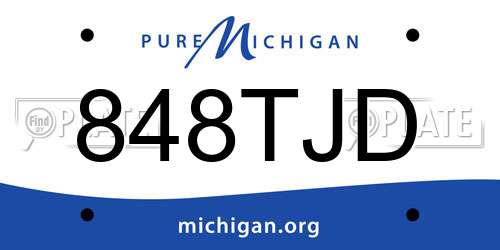 848TJD Michigan License Plate