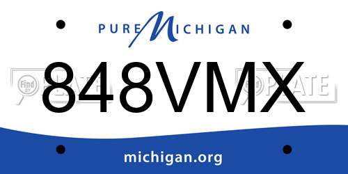848VMX Michigan License Plate