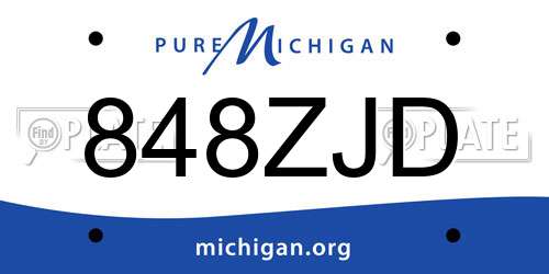 848ZJD Michigan License Plate