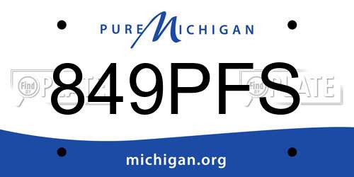 849PFS Michigan License Plate