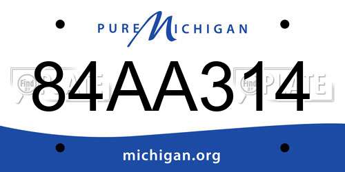 84AA314 Michigan License Plate