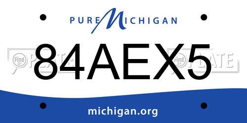 84AEX5 Michigan License Plate