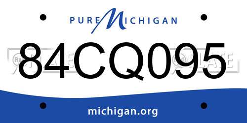 84CQ095 Michigan License Plate