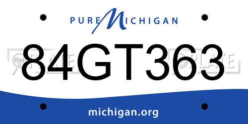 84GT363 Michigan License Plate