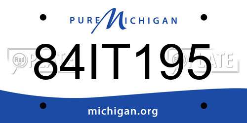 84IT195 Michigan License Plate