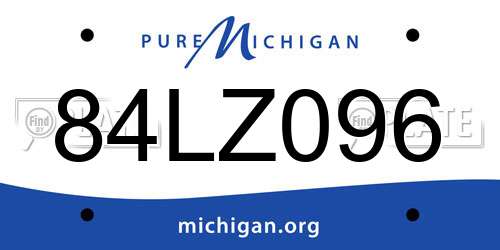 84LZ096 Michigan License Plate