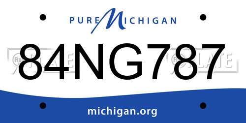84NG787 Michigan License Plate