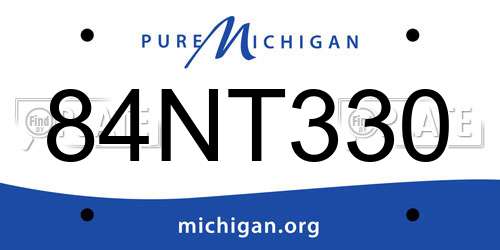 84NT330 Michigan License Plate