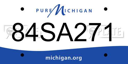 84SA271 Michigan License Plate