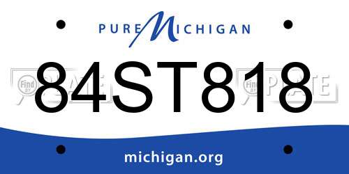 84ST818 Michigan License Plate