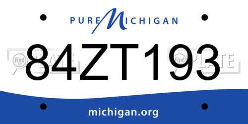 84ZT193 Michigan License Plate