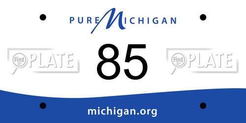 85 Michigan License Plate