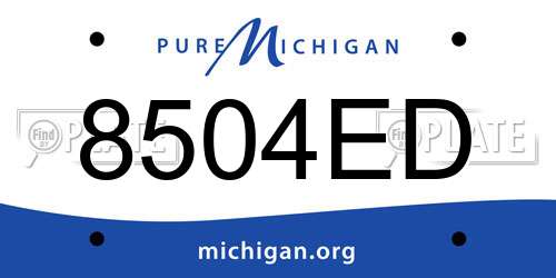8504ED Michigan License Plate
