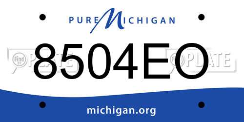 8504EO Michigan License Plate