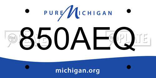 850AEQ Michigan License Plate