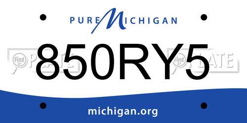 850RY5 Michigan License Plate