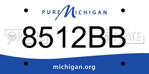 8512BB Michigan License Plate